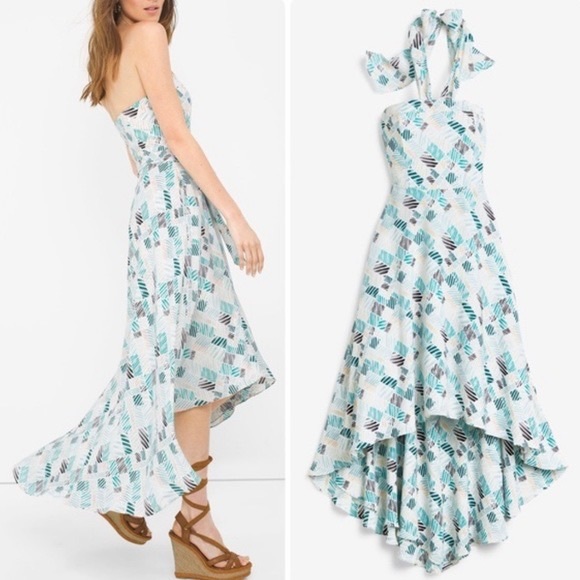 NWOT Black House White Market High Low Strapless Dress with Shash - Picture 2 of 11